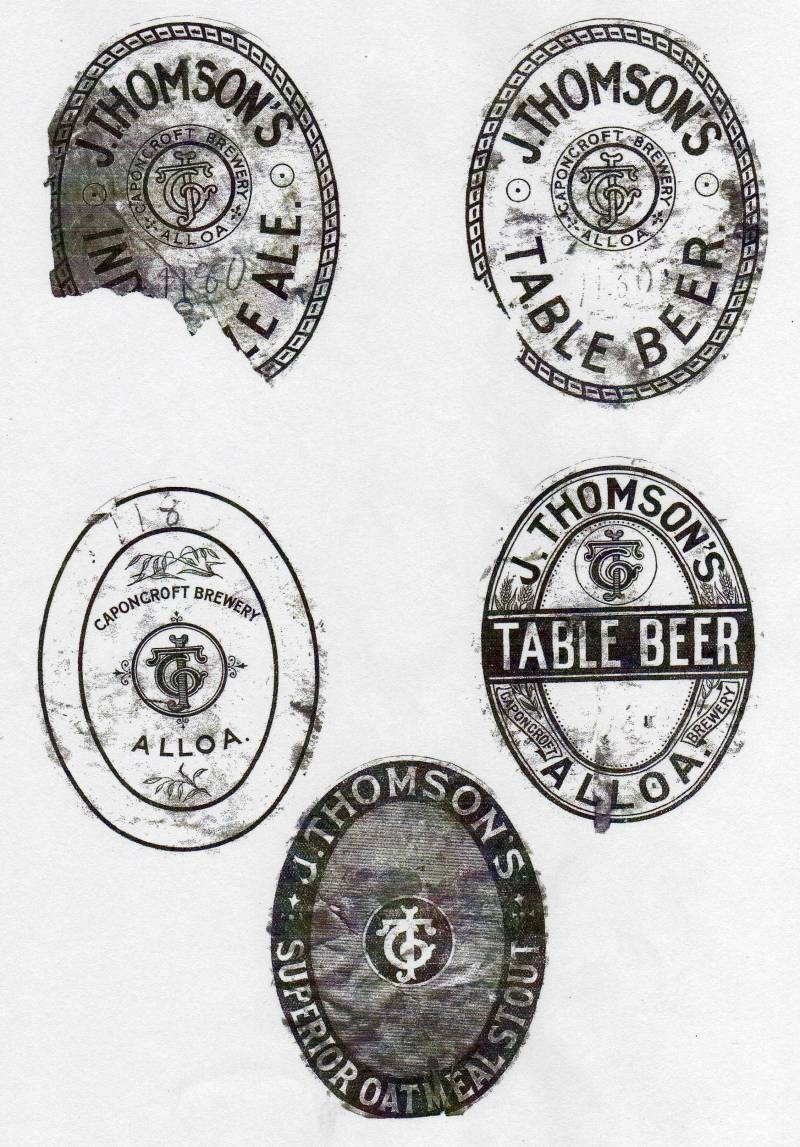 J Thomson Caponcroft Brewery Labels
