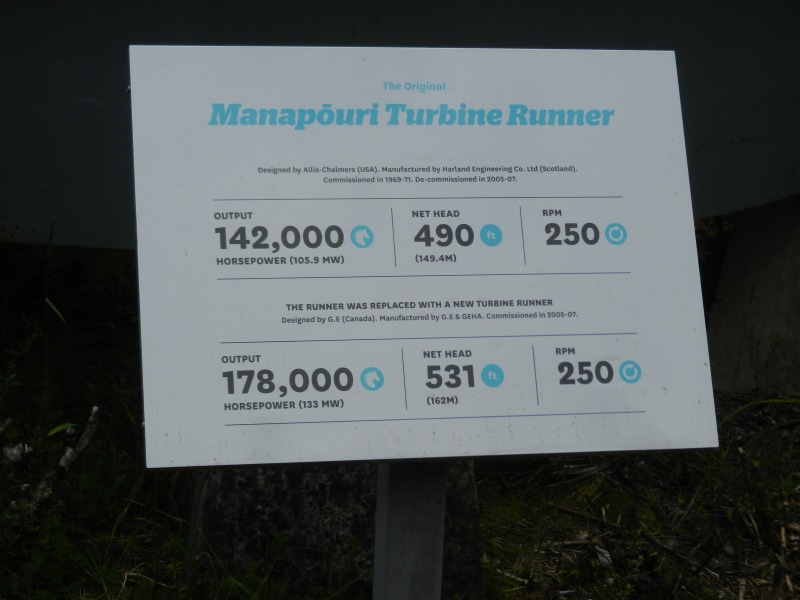 Manapouri Turbine Runner Sign