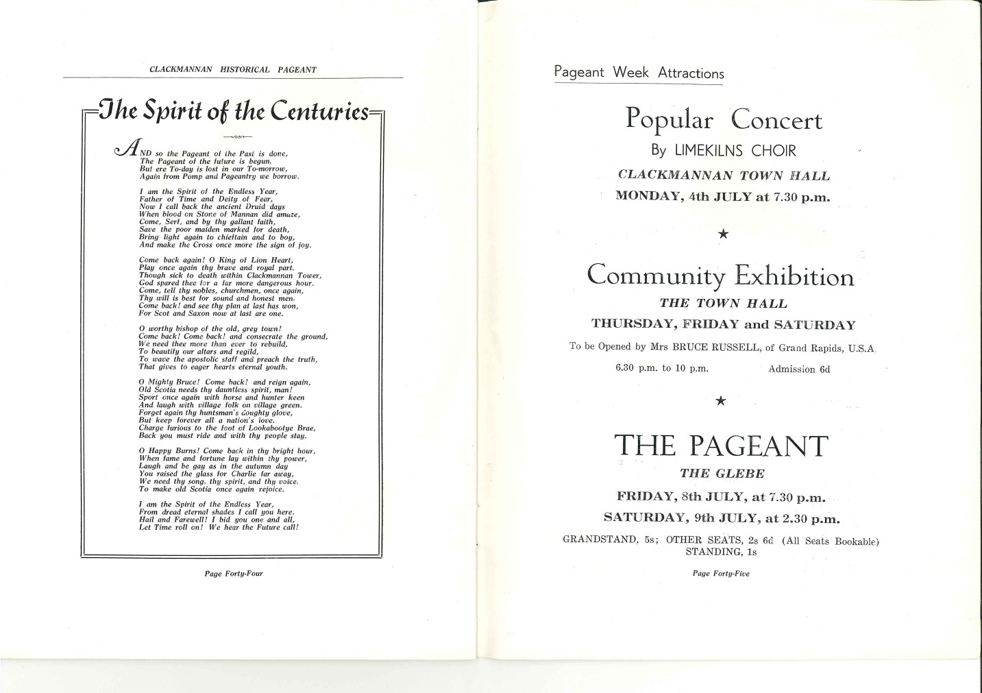 Pageant Programme