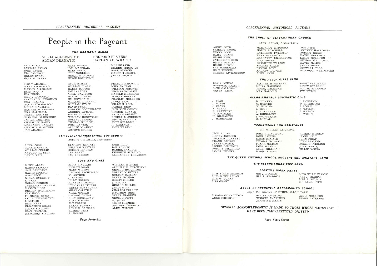 Pageant Programme