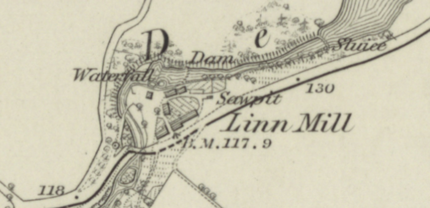 Linn Mill, OS 1860 map