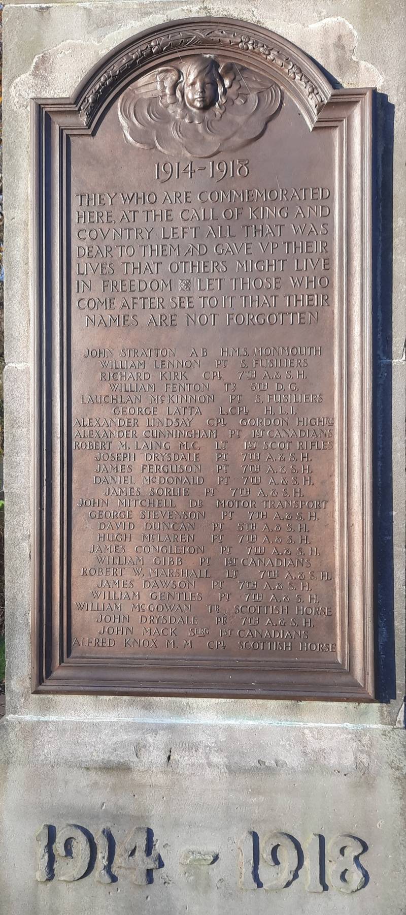 WWI Plaque